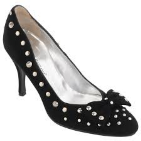 Dolce & Gabbana black studded bow heels 41 $450 - Picture 1 of 12